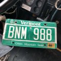 90s Vintage American License Number Plate / Vermont BNM 988 (B600)