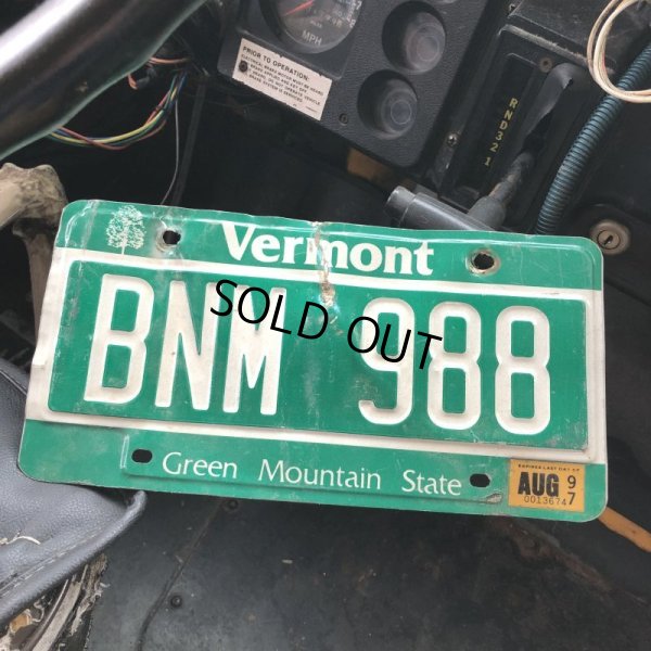 画像1: 90s Vintage American License Number Plate / Vermont BNM 988 (B600)