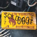 80s Vintage American License Number Plate / WYOMING 17 863 BF (B610)