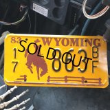 80s Vintage American License Number Plate / WYOMING 17 863 BF (B610)