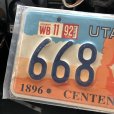 画像3: 90s Vintage American License Number Plate / UTHA 668 ZAL (B612) (3)