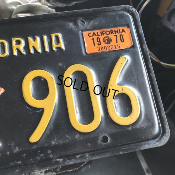 画像2: 60s Vintage American License Number Plate / CALIFORNIA KJL 906 (B621)