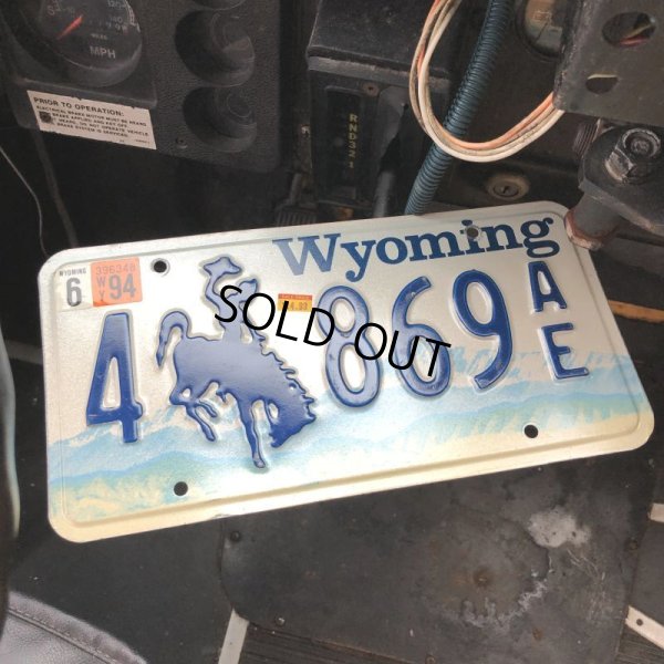 画像1: 90s Vintage American License Number Plate / Wyoming 4 869 AE (B611)