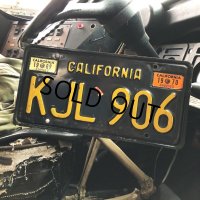 60s Vintage American License Number Plate / CALIFORNIA KJL 906 (B621)