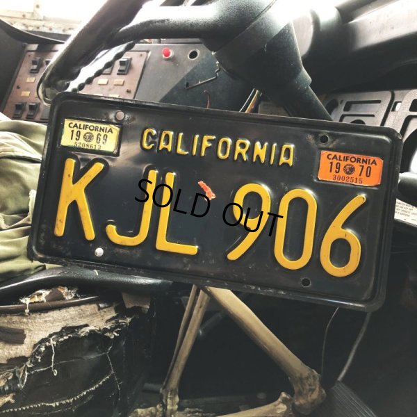 画像1: 60s Vintage American License Number Plate / CALIFORNIA KJL 906 (B621)