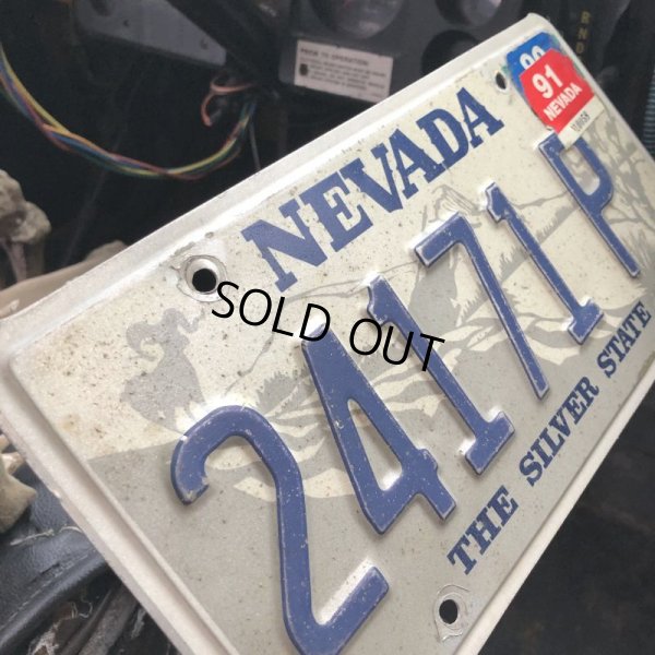 画像2: 90s Vintage American License Number Plate / NEVADA 24171 P (B616)