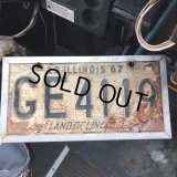 60s Vintage American License Number Plate / ILLINOIS GE 4119 (B602)