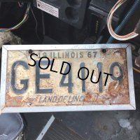 60s Vintage American License Number Plate / ILLINOIS GE 4119 (B602)