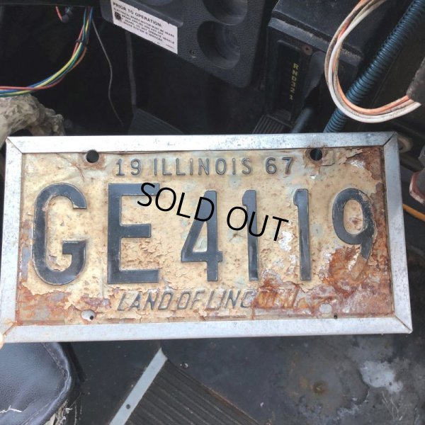 画像1: 60s Vintage American License Number Plate / ILLINOIS GE 4119 (B602)
