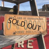 50s Vintage American License Number Plate / 0 00000 NEW MEXICO (B631)