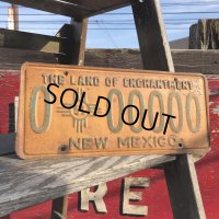 50s Vintage American License Number Plate / 0 00000 NEW MEXICO (B631)