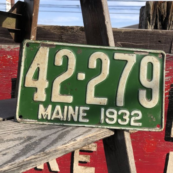 画像1: 30s Vintage American License Number Plate / 1932 AMAINE 42 279 (B638)