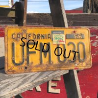 50s Vintage American License Number Plate / 56 CALIFORNIA UFM 030 (B634)