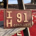 30s Vintage American License Number Plate / CONN.1935 IH 91 (B637)