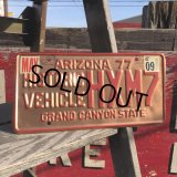 70s Vintage American License Number Plate / ARIZONA HISTORIC VEHICLE HXM7 (B626)