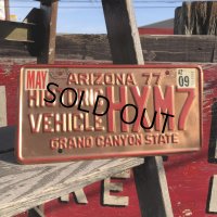 70s Vintage American License Number Plate / ARIZONA HISTORIC VEHICLE HXM7 (B626)