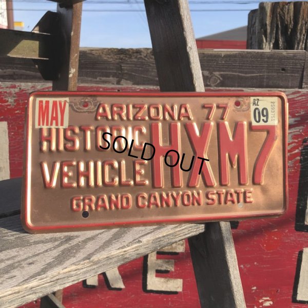 画像1: 70s Vintage American License Number Plate / ARIZONA HISTORIC VEHICLE HXM7 (B626)