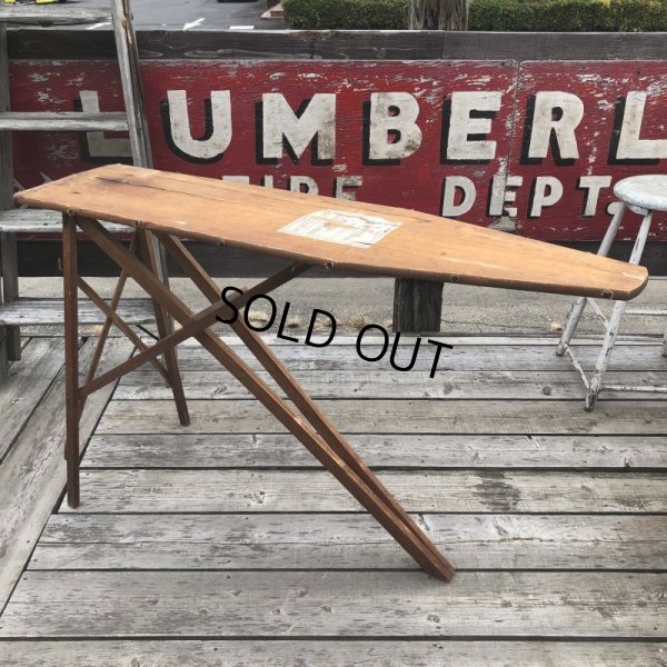 画像1: Vintage The  J. R. Clark Co Wooden Ironing Board Table (B647)