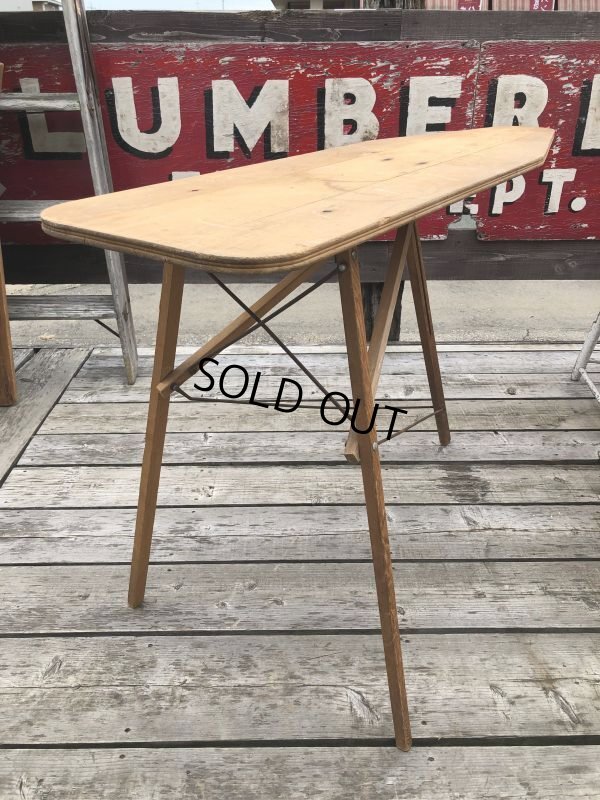 画像2: Vintage Wooden Ironing Board Table (B646)