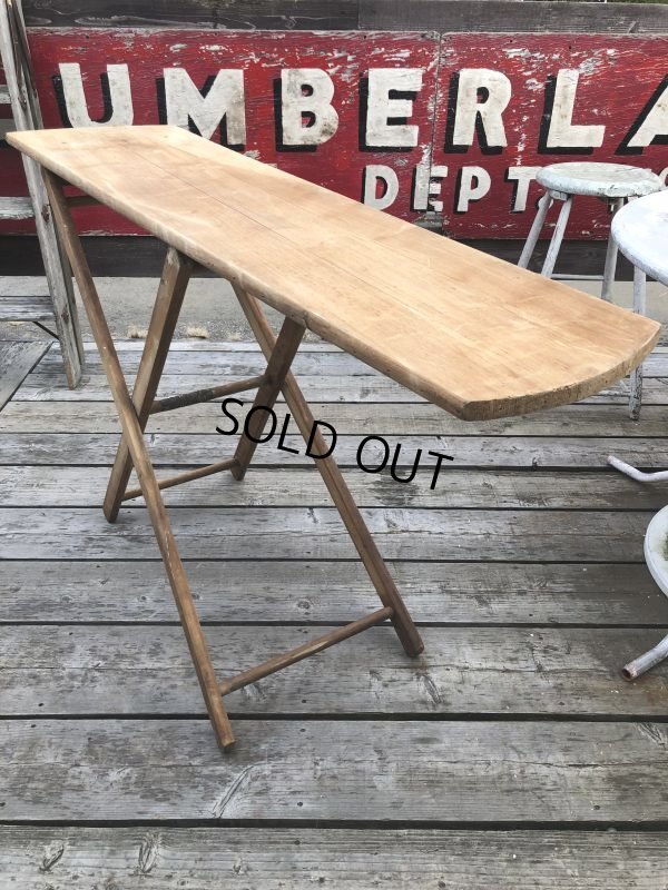 画像1: Vintage ARWOO Wooden Ironing Board Table (B648)