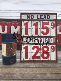 【店舗引き取り限定】 Vintage Large Gas Station Metal Gas Prices Sign (B650)