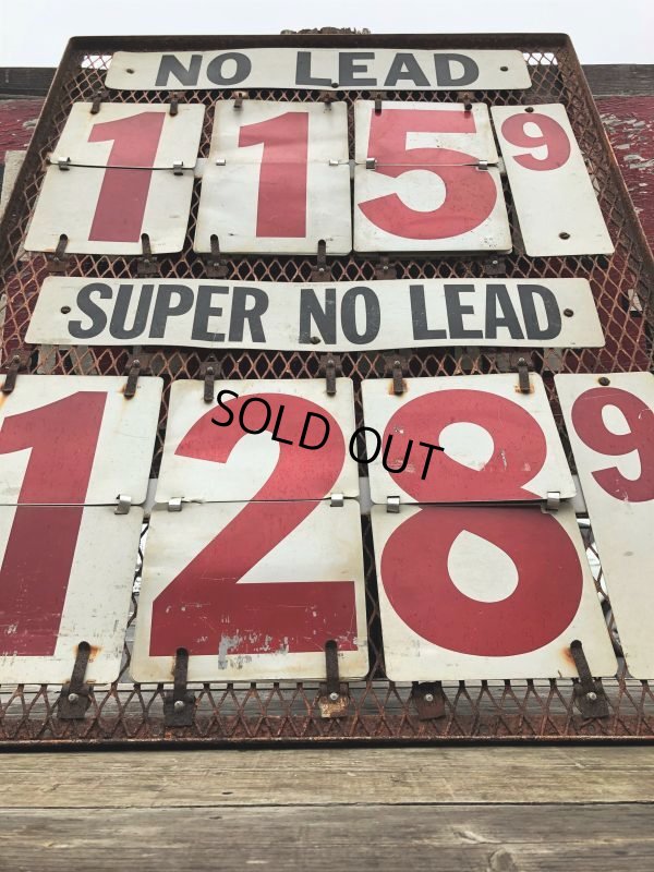 画像5: 【店舗引き取り限定】 Vintage Large Gas Station Metal Gas Prices Sign (B650)