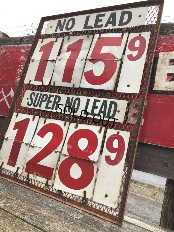画像4: 【店舗引き取り限定】 Vintage Large Gas Station Metal Gas Prices Sign (B650)