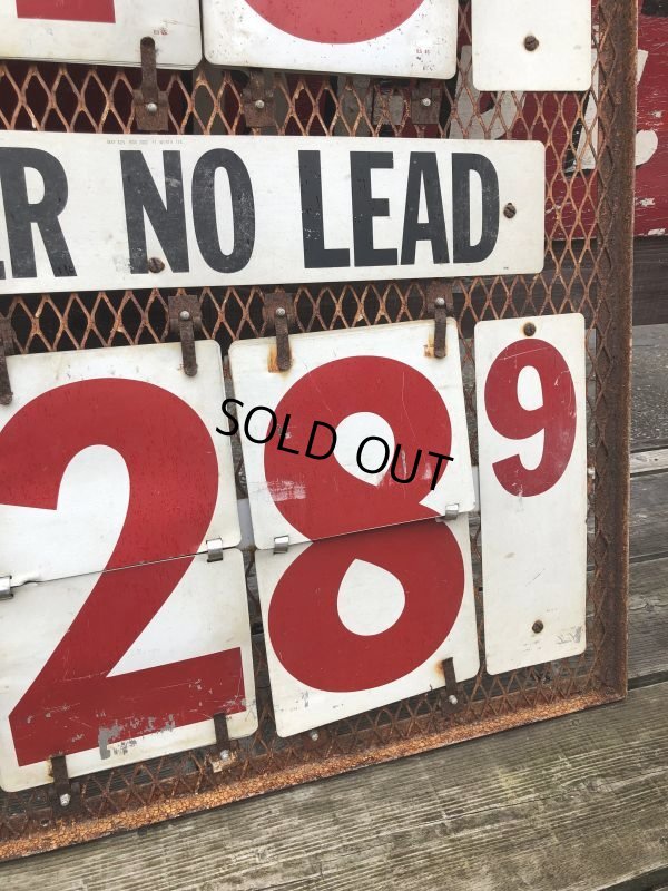 画像18: 【店舗引き取り限定】 Vintage Large Gas Station Metal Gas Prices Sign (B650)