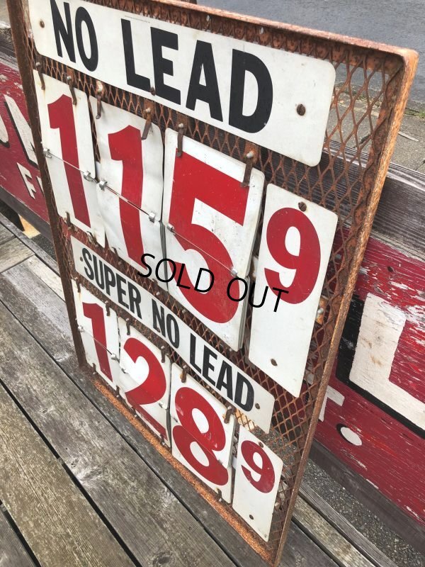 画像13: 【店舗引き取り限定】 Vintage Large Gas Station Metal Gas Prices Sign (B650)