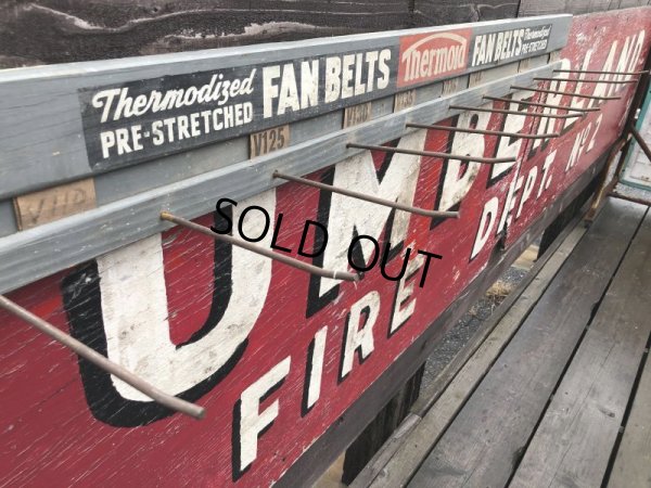 画像2: Vintage Advertising Thermoid Fan Belt Wooden Store Display Rack (B651)