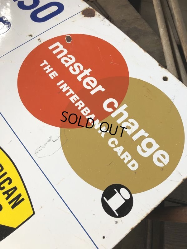 画像3: 50s Vintage Original Large Heavy Porcelain Double Sided Credit Card Sign (B652)