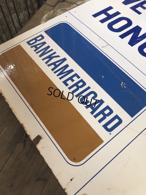 画像5: 50s Vintage Original Large Heavy Porcelain Double Sided Credit Card Sign (B652)