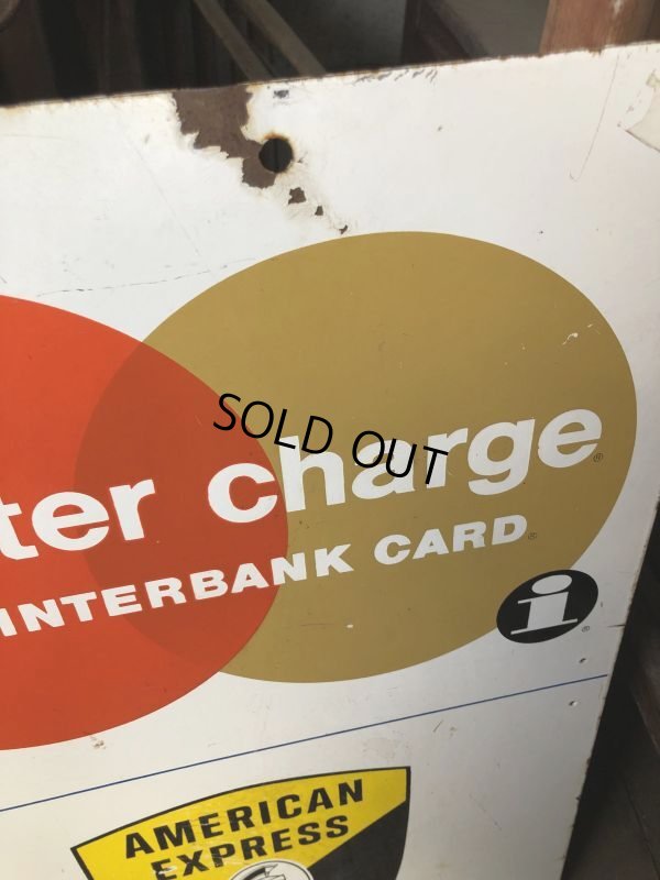 画像21: 50s Vintage Original Large Heavy Porcelain Double Sided Credit Card Sign (B652)