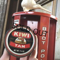 Vintage KIWI Shoe Polish Tin Can TAN (B663)