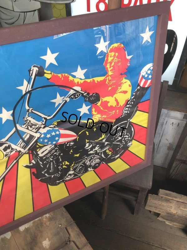 画像8: Vintage 60s Easy Rider Peter Fonda Super Cycle Psychedelic Poster w/Frame (B669)