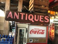 50s Vintage Antiques Hand Painted Sign (B671)