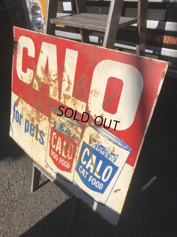 画像4: 60s Vintage CALO Pets Food & El Rancho Beer Advertising Store Display Double Side Sign (B688)