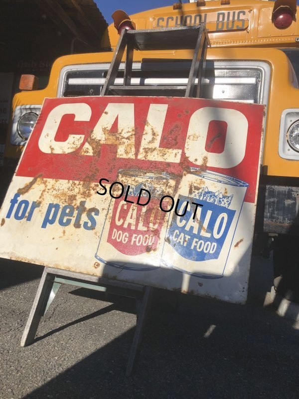 画像9: 60s Vintage CALO Pets Food & El Rancho Beer Advertising Store Display Double Side Sign (B688)