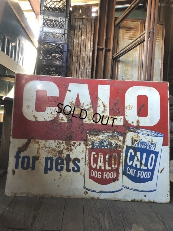 画像23: 60s Vintage CALO Pets Food & El Rancho Beer Advertising Store Display Double Side Sign (B688)