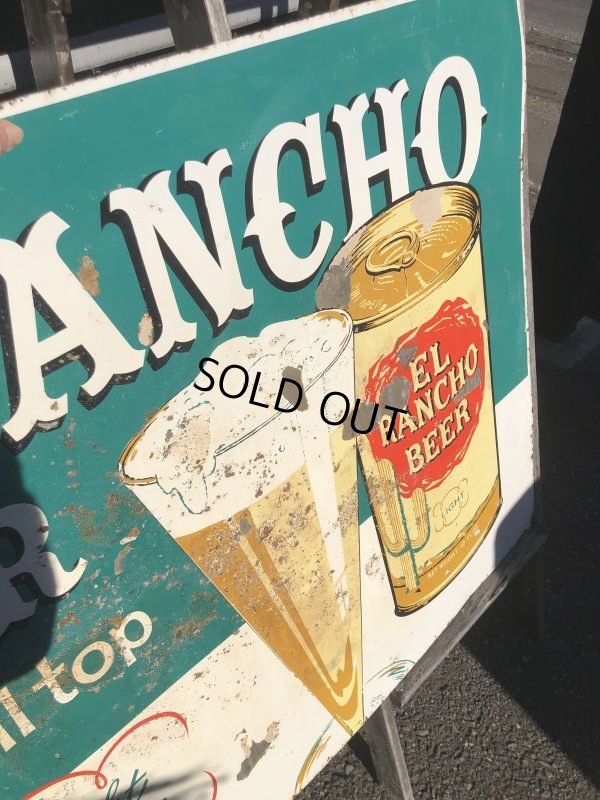 画像13: 60s Vintage CALO Pets Food & El Rancho Beer Advertising Store Display Double Side Sign (B688)