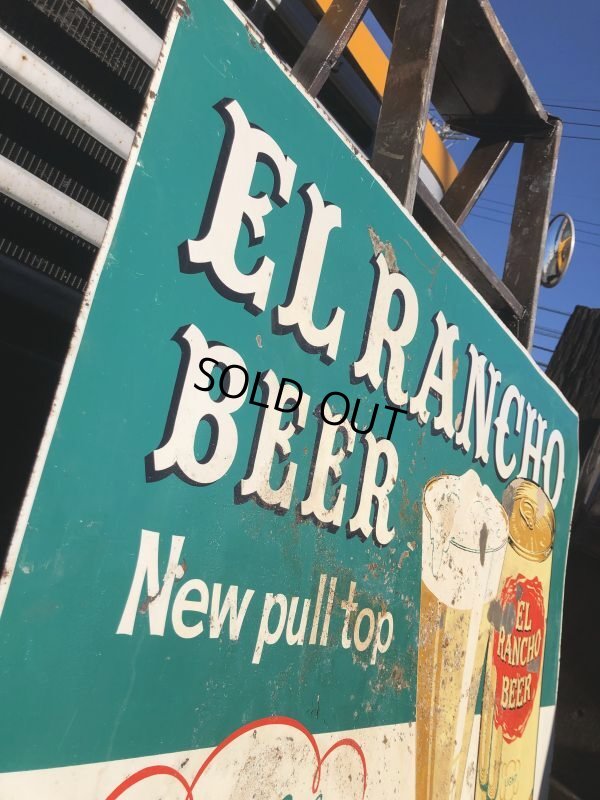 画像17: 60s Vintage CALO Pets Food & El Rancho Beer Advertising Store Display Double Side Sign (B688)