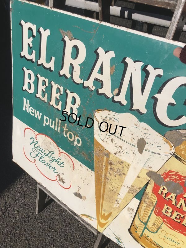 画像12: 60s Vintage CALO Pets Food & El Rancho Beer Advertising Store Display Double Side Sign (B688)