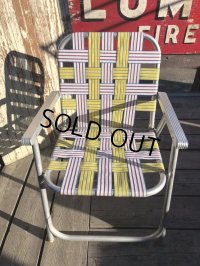 60s Vintage Folding Lawn Chair Y x W,R (B695)
