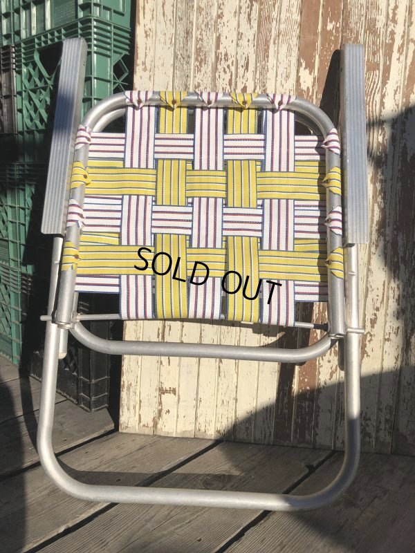 画像12: 60s Vintage Folding Lawn Chair Y x W,R (B695)