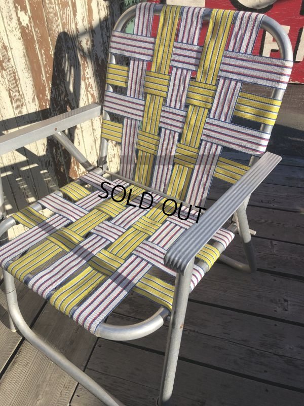 画像7: 60s Vintage Folding Lawn Chair Y x W,R (B695)