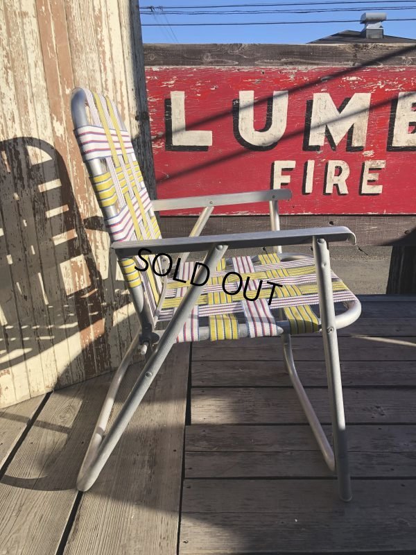 画像5: 60s Vintage Folding Lawn Chair Y x W,R (B695)