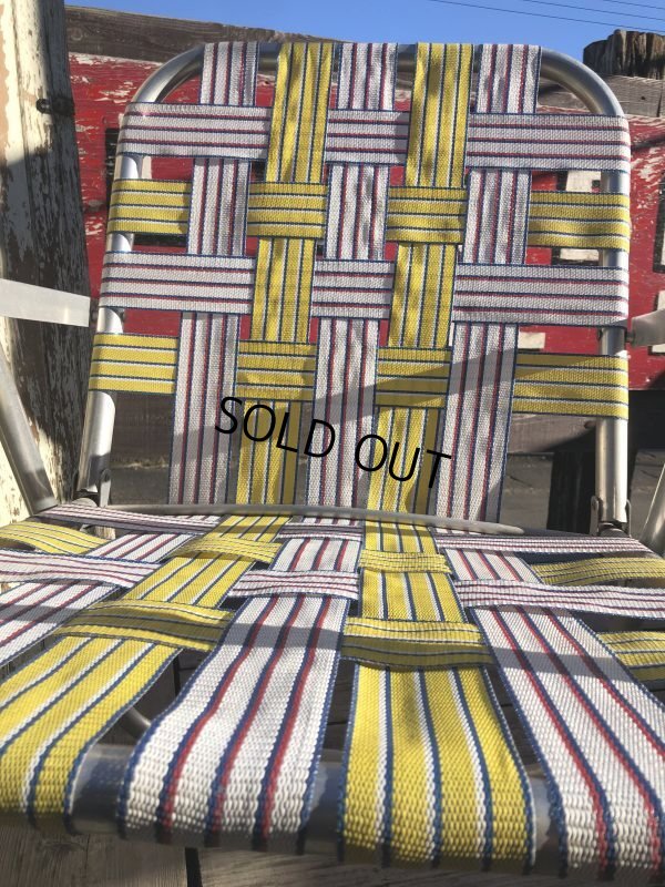 画像8: 60s Vintage Folding Lawn Chair Y x W,R (B695)