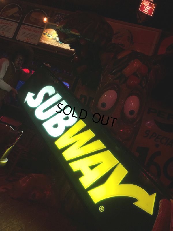 画像5: 【店舗引き取り限定】Vintage SUBWAY Restaurant Advertising Store Display Light Sign Huge !  245cm (B651)