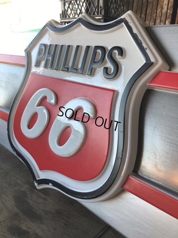 画像4: 【店舗引き取り限定】 Vintage Advertising Phillips 66 Gas Station Lighted Display Sign Huge ! (B653)