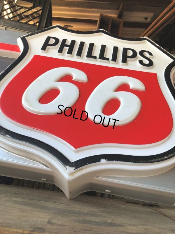 画像5: 【店舗引き取り限定】 Vintage Advertising Phillips 66 Gas Station Lighted Display Sign Huge ! (B653)